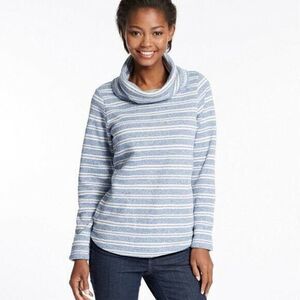 LL bean cowl neck stripe pullover knit sweater